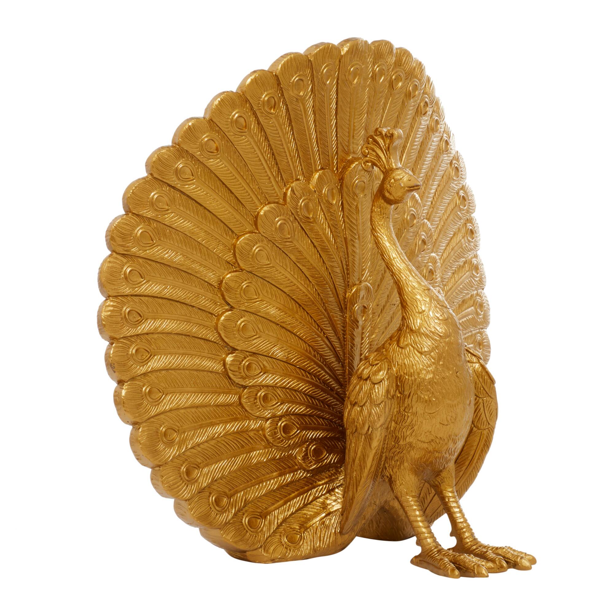 Gold Polystone Glam Sculpture, 20" x 18"